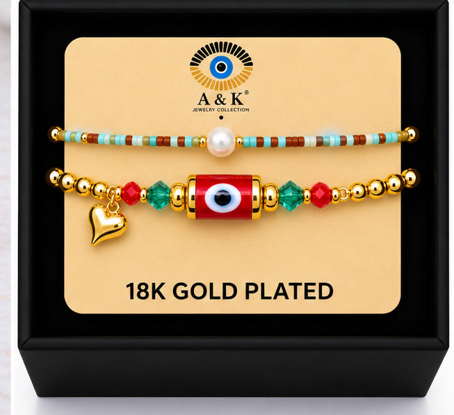 Turkish Evil Eye Bracelet Set