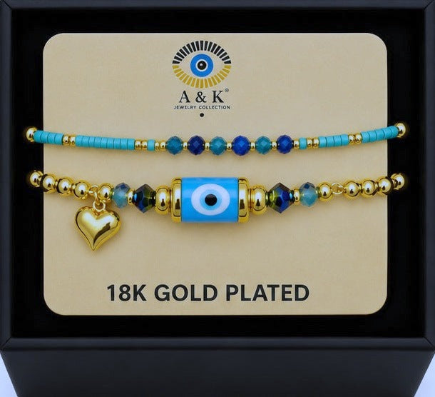Turkish Evil Eye Bracelet Set