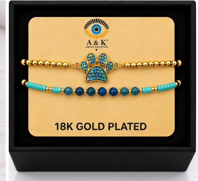 Shell and Paw Bracelet Set