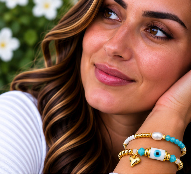 Turkish Evil Eye Bracelet Set