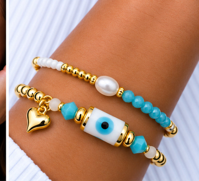 Turkish Evil Eye Bracelet Set