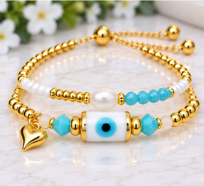 Turkish Evil Eye Bracelet Set
