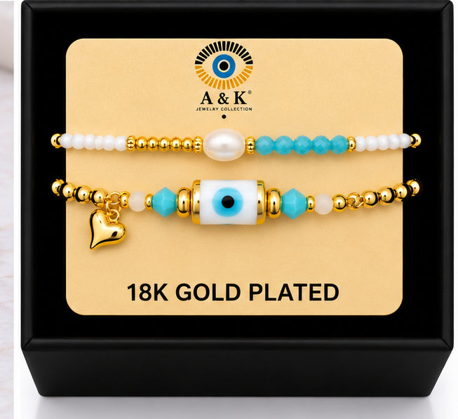 Turkish Evil Eye Bracelet Set
