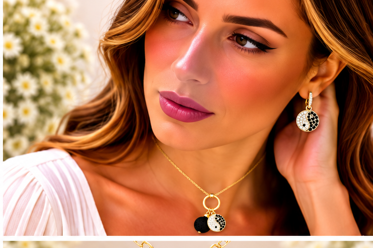 Yin Yang Necklace/Earring Set