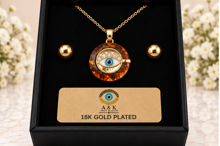 Crystal Eye Necklace Set