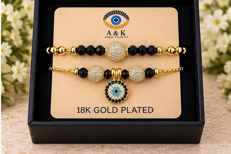 Evil Eye Charm with Zirconia Balls