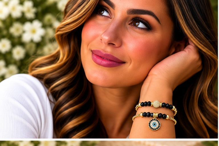 Evil Eye Charm with Zirconia Balls