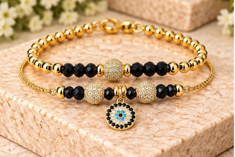 Evil Eye Charm with Zirconia Balls
