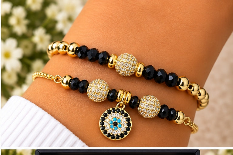 Evil Eye Charm with Zirconia Balls