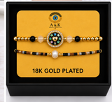 Circle, Shell and Heart Bracelet Set – 18K Gold Plated Multi-Color
