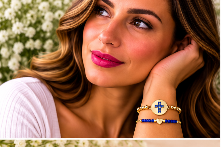 Round Cross Cubic- 18K Gold Plated