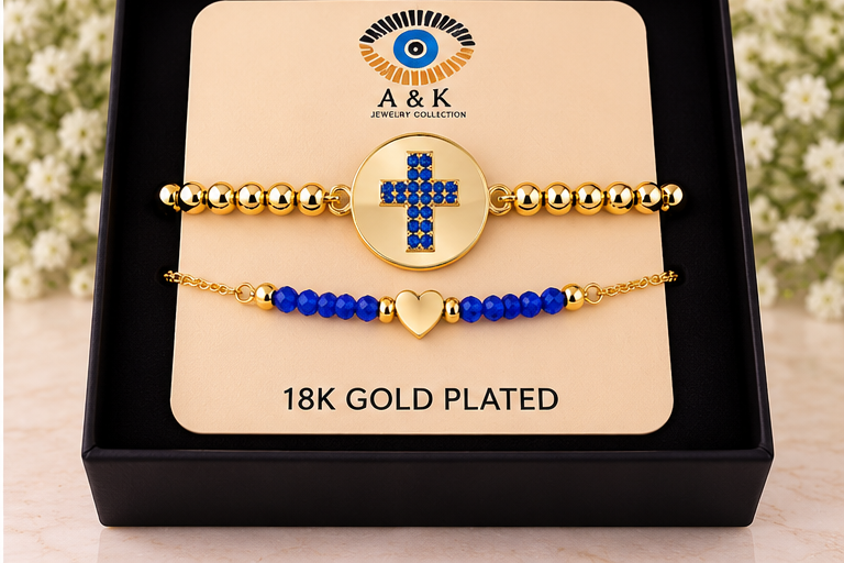 Round Cross Cubic- 18K Gold Plated