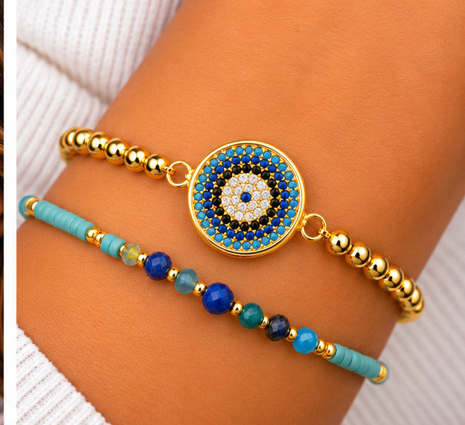 Circle Eye Bracelet Set