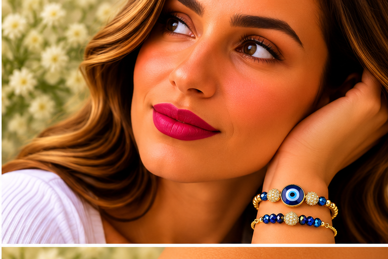 Blue & White Eye Cubic Zirconia Bracelet