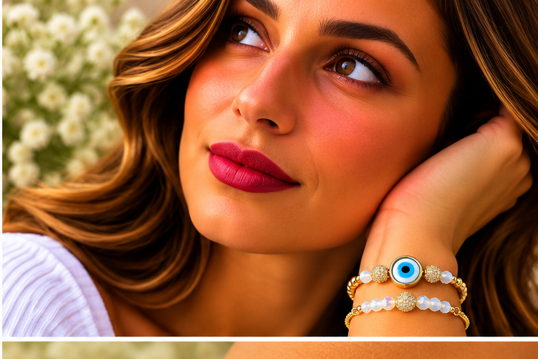 Blue & White Eye Cubic Zirconia Bracelet
