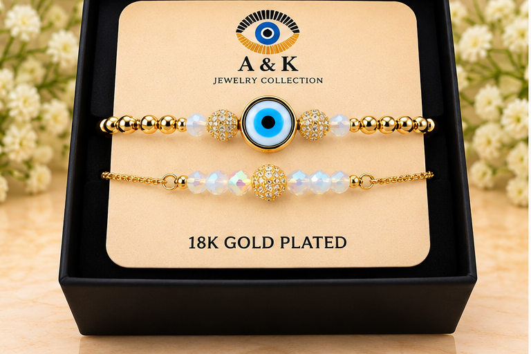 Blue & White Eye Cubic Zirconia Bracelet