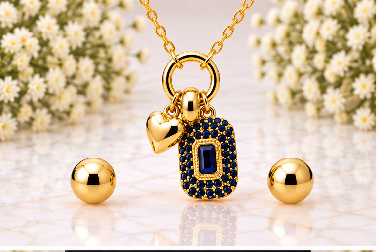 Rectangular Zircon Necklace Set