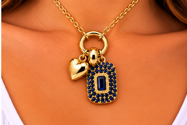 Rectangular Zircon Necklace Set