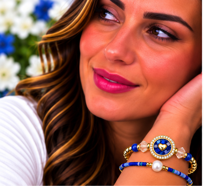 Circle, Shell and Heart Bracelet Set