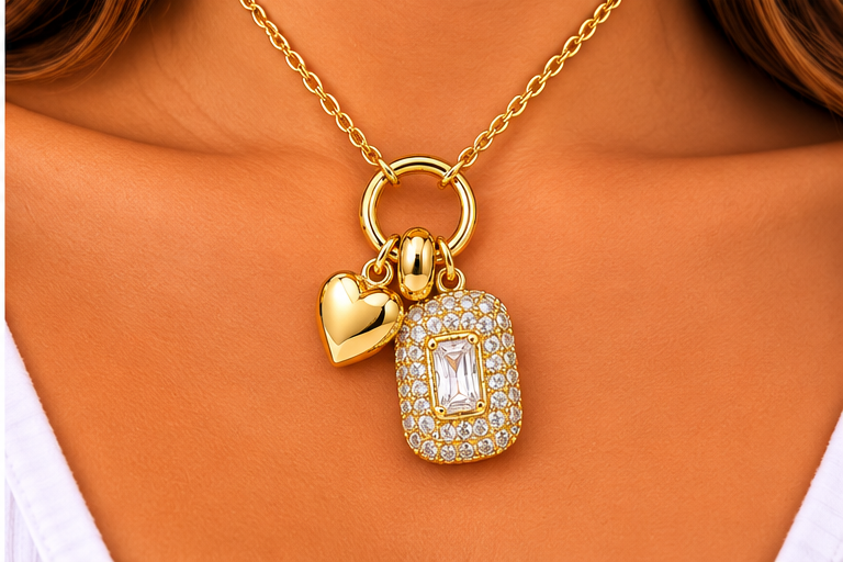 Rectangular Zircon Necklace Set