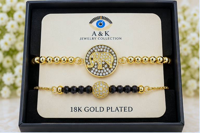 Elephant Circle Cubic Zirconia Bracelet