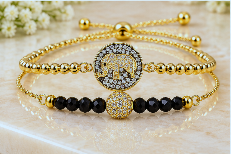 Elephant Circle Cubic Zirconia Bracelet