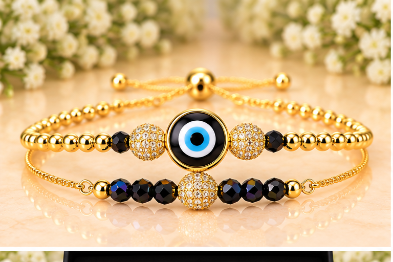 Black Evil Eye Cubic Zirconia Bracelet