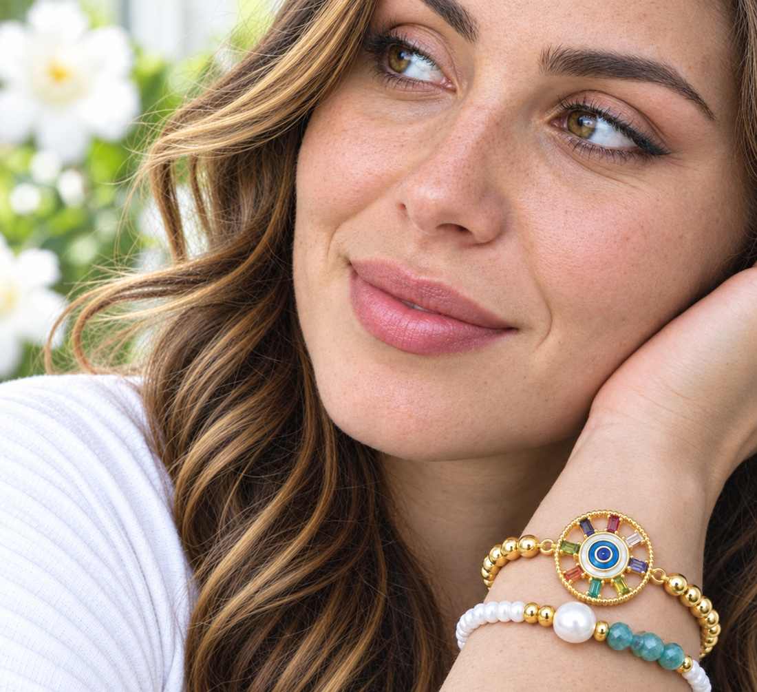 Multicolor Circle Eye Bracelet Set