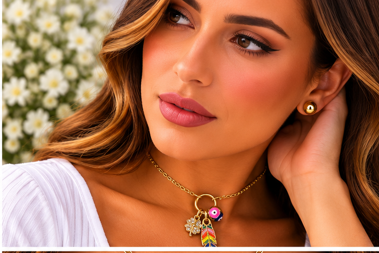 Leaf and Clover Necklace Set