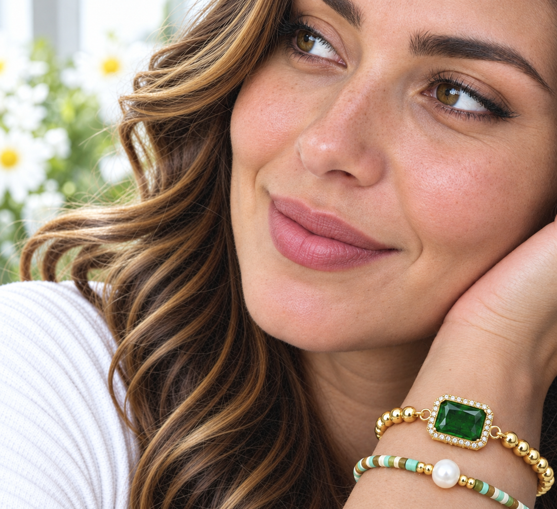 Green Zircon Bracelet Set