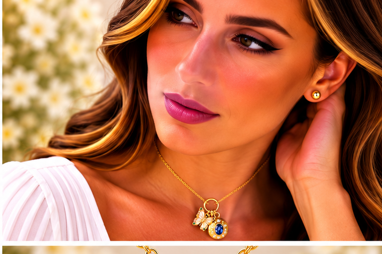 Butterfly Round Blue Necklace/Earring Set
