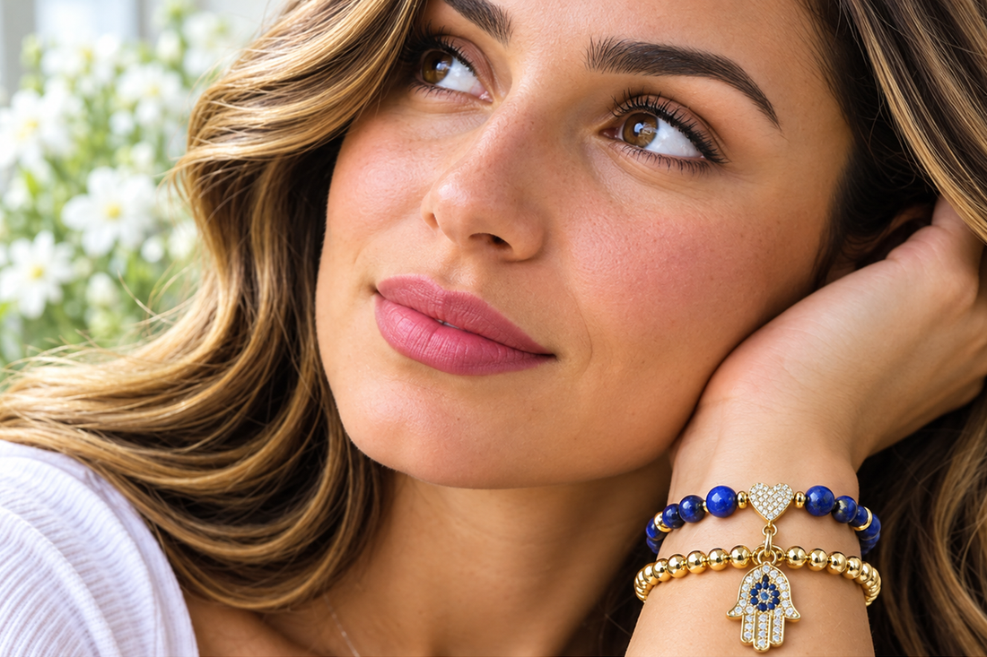 Purple Hamsa Cubic Zirconia Bracelet