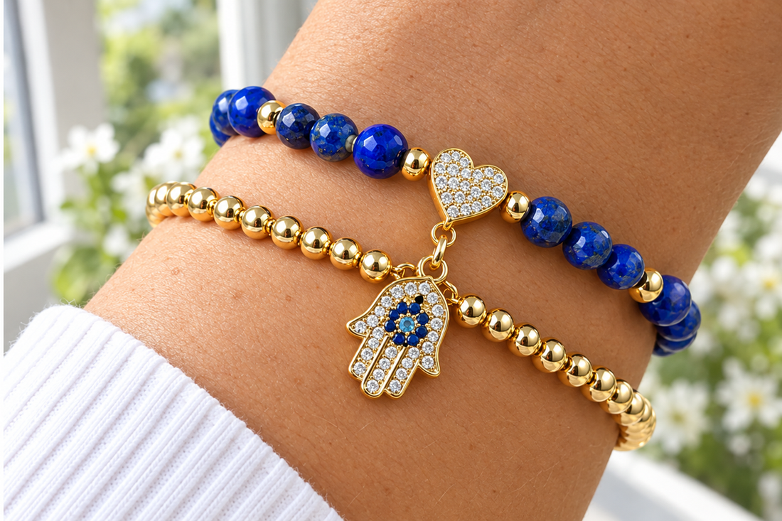 Purple Hamsa Cubic Zirconia Bracelet
