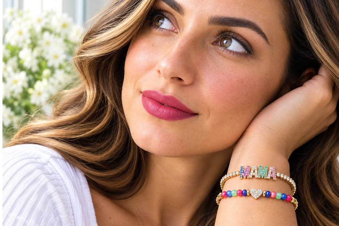 Multicolored Mama Cubic Zirconia Bracelet