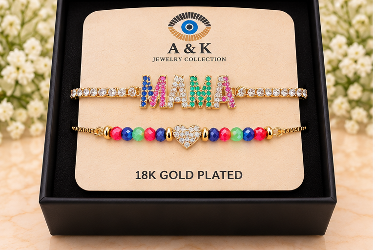 Multicolored Mama Cubic Zirconia Bracelet