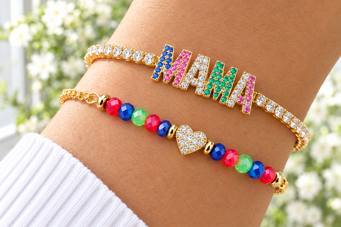 Multicolored Mama Cubic Zirconia Bracelet