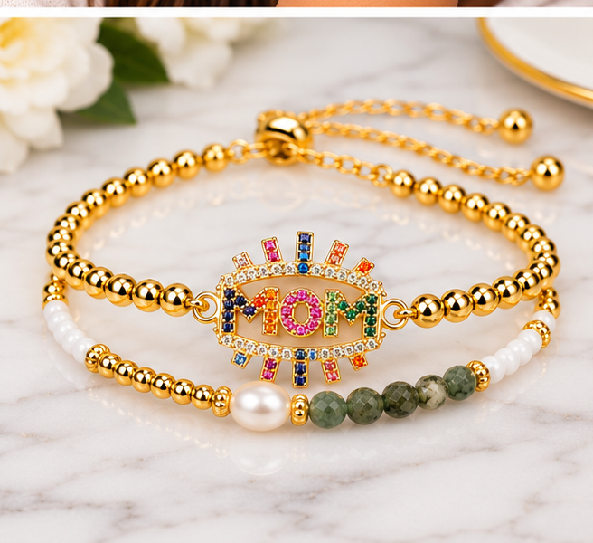 Rainbow Mom Bracelet Set