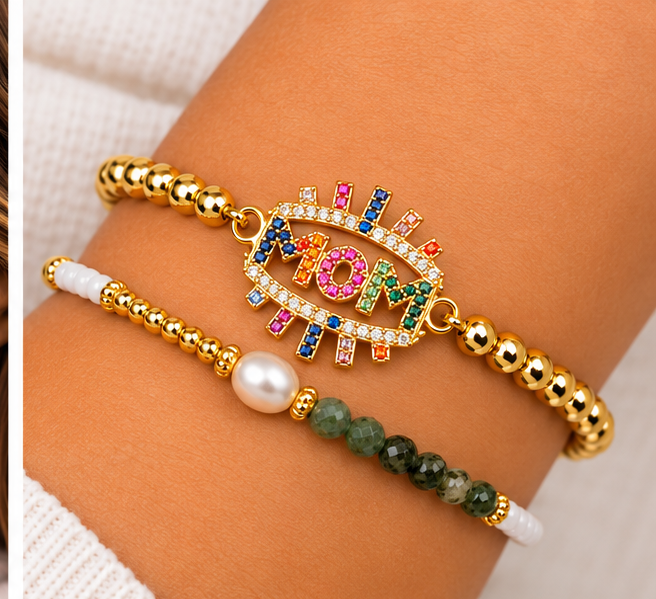 Rainbow Mom Bracelet Set