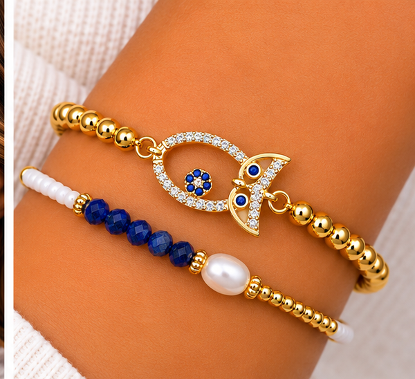 Owl Bracelet Set – 18K Gold Plated