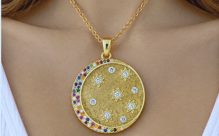 Starry Moon Necklace & Earring Set