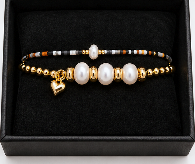 Pearl Ball Bracelet Set