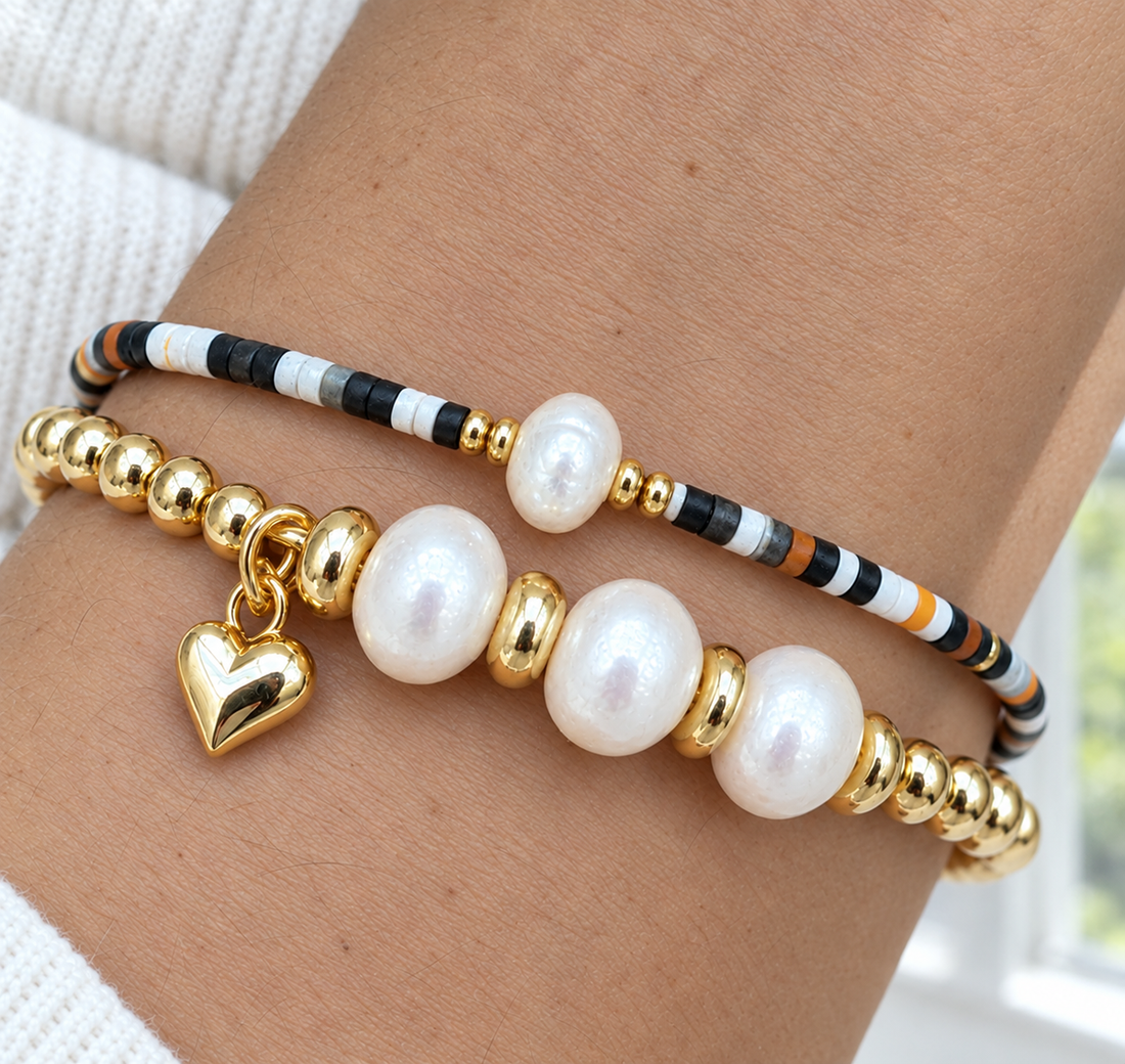 Pearl Ball Bracelet Set