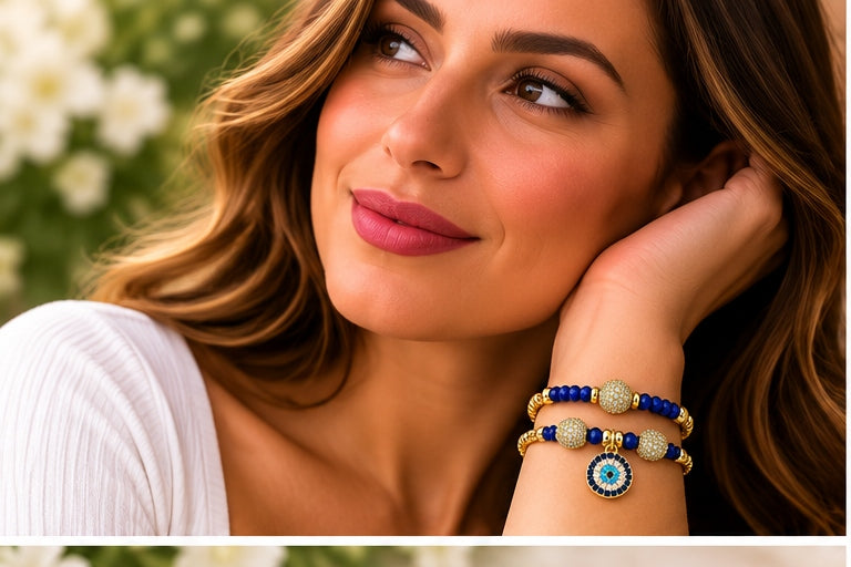 Evil Eye Charm with Zirconia Balls