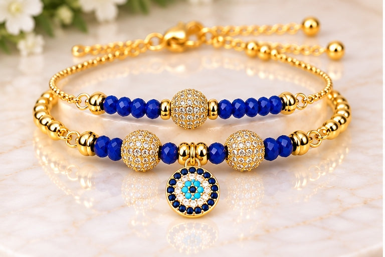 Evil Eye Charm with Zirconia Balls