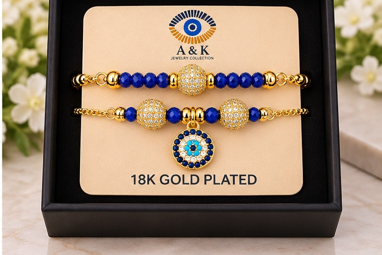 Evil Eye Charm with Zirconia Balls