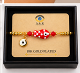 Red Ceramic Fish Charm Bracelet – 18K Gold Plated