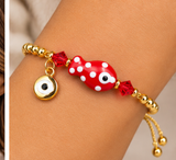 Red Ceramic Fish Charm Bracelet – 18K Gold Plated
