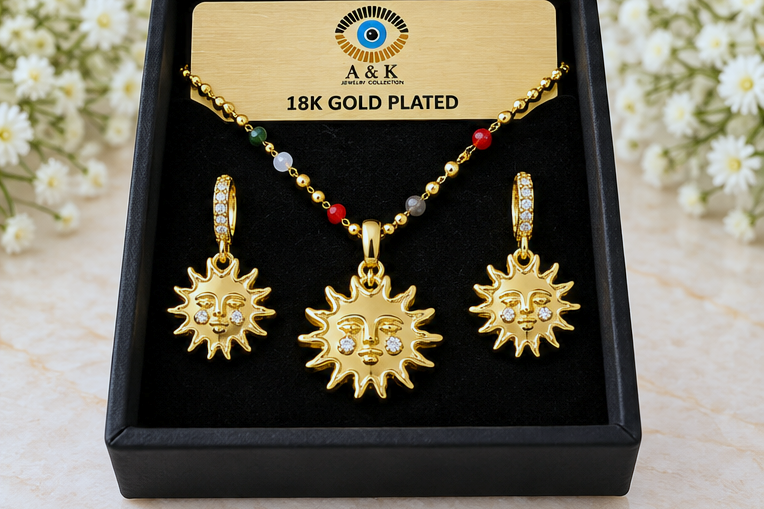 Sun Necklace & Earring Set