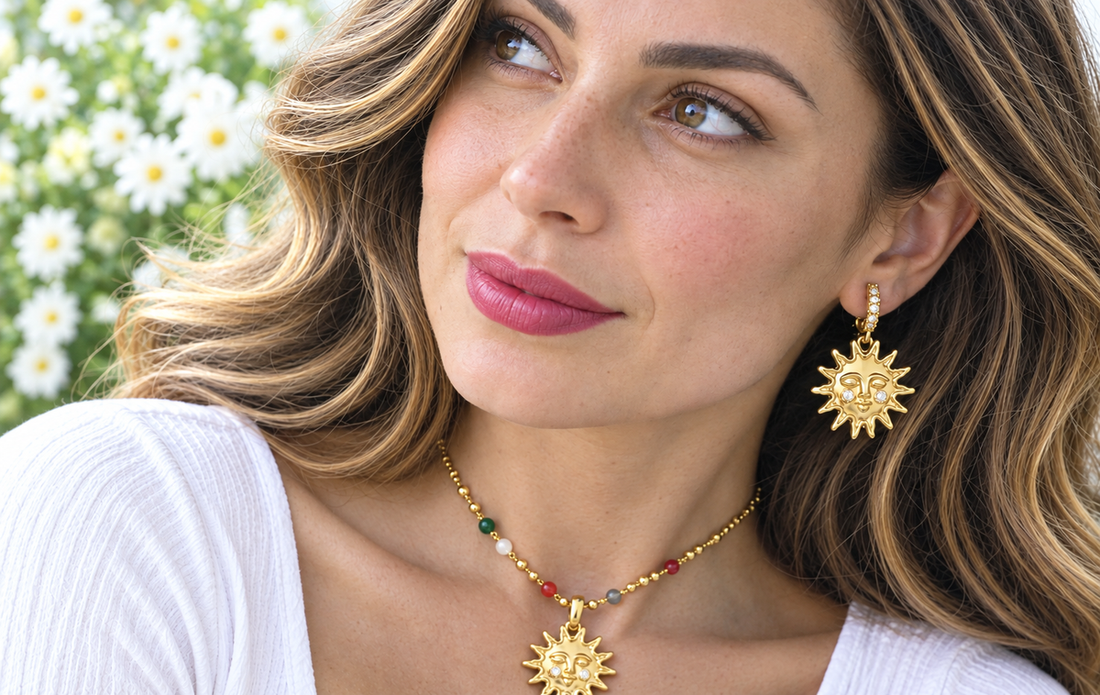 Sun Necklace & Earring Set