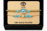 Zirconia Light Blue Pink Enamel - 18K Gold Plated